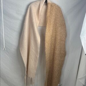 Anthropologie Cream and Tan Scarf oversized